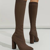 OLIVIA | DÁMSKÉ PLETENÉ KOTNÍKOVÉ BOTY NA BLOKOVÉM PODPATKU