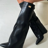 BOŽANKA | WOMEN'S LEATHER THIGH-HIGH BOOTS WITH BUCKLE