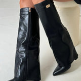 BOŽANKA | WOMEN'S LEATHER THIGH-HIGH BOOTS WITH BUCKLE