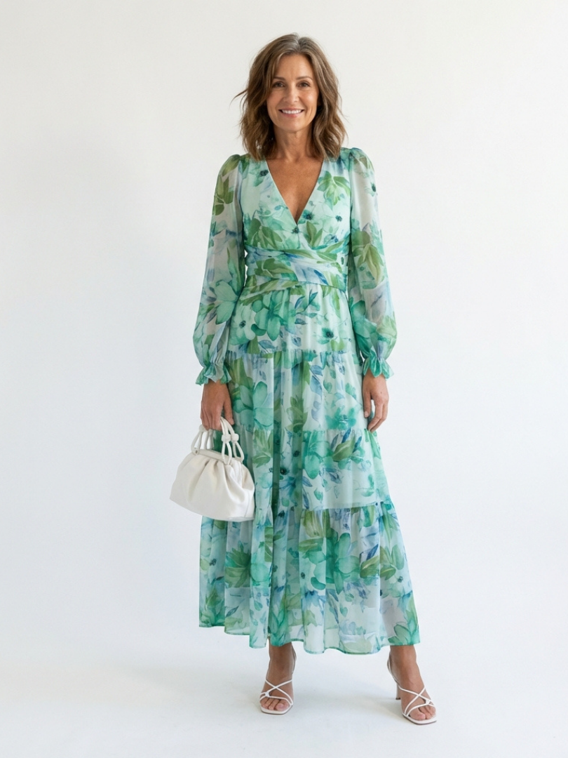 Anděla | Long Sleeve Floral Maxi Dress