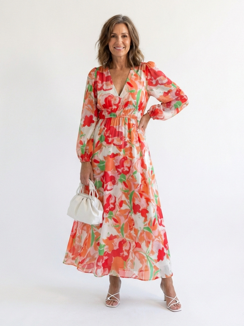 Anděla | Long Sleeve Floral Maxi Dress