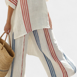 Sláva | Sophisticated Multicolor Striped Top & Mediterranean Pants