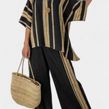 Jana | Comfortable Oversized Striped Top & Relaxed Linen Pants