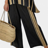 Jana | Comfortable Oversized Striped Top & Relaxed Linen Pants