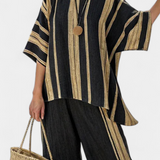 Jana | Comfortable Oversized Striped Top & Relaxed Linen Pants