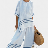 Vlastička | Sophisticated Striped Asymmetrical Top & Bold Pants