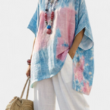 Tonička | Comfortable Relaxed Linen Top & Striped Bamboo Pants