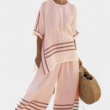 Vlastička | Sophisticated Striped Asymmetrical Top & Bold Pants