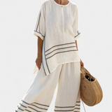 Vlastička | Sophisticated Striped Asymmetrical Top & Bold Pants
