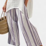 Lída | Comfortable Relaxed Blouse & Striped Bamboo Pants