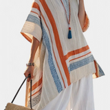 Iveta | Sophisticated Asymmetrical Blouse & Wide-Leg Linen Pants