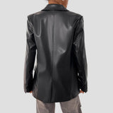 Women’s Oversized Black Blazer Jacket – Relaxed Fit