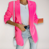 Dámské oversized sako – Jednořadé sako s klopami pro elegantní vrstvení