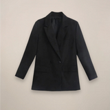 Dámské oversize dvouřadé sako/kabát – Dlouhá elegantní bunda pro podzim/zimu