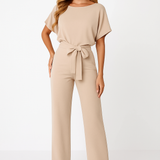Women's Tie Ribbon Jumpsuit – Short Sleeved One-Piece