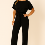 Women's Tie Ribbon Jumpsuit – Short Sleeved One-Piece