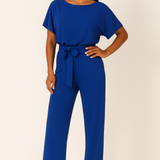 Women's Tie Ribbon Jumpsuit – Short Sleeved One-Piece