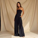 Women’s Tube Jumpsuit with Waist Sculpting Corset Effect – Elegant Slim Fit