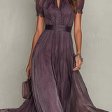 Ashley | Rochie Maxi din Șifon Vintage Elegantă