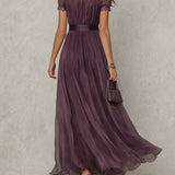 Ashley | Rochie Maxi din Șifon Vintage Elegantă