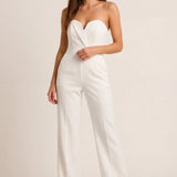 Sleeveless One-Piece Jumpsuit | With V-Neck and Wide-leg Trousers